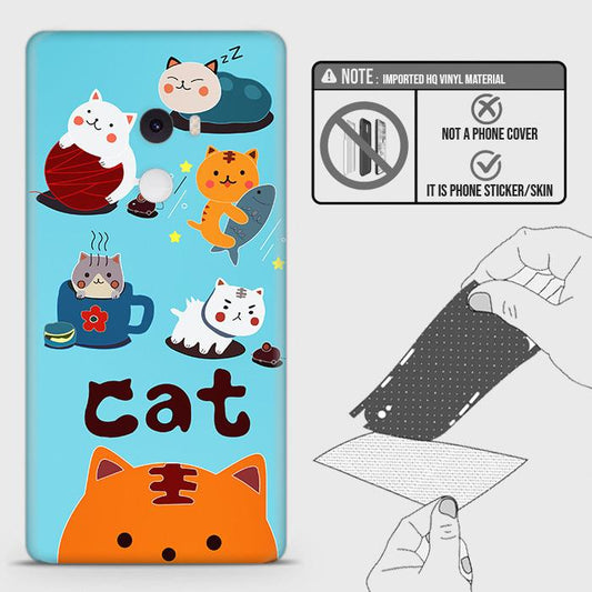 Xiaomi Mi Mix 2 Back Skin - Design 3 - Cute Lazy Cate Skin Wrap Back Sticker