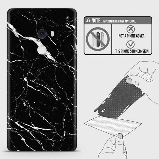 Xiaomi Mi Mix 2 Back Skin - Design 6 - Trendy Black Marble Skin Wrap Back Sticker