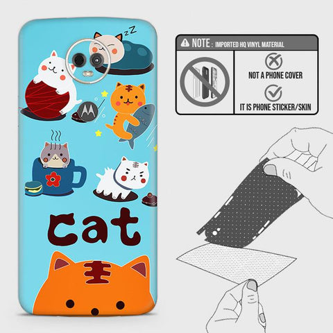 Motorola Moto E5 Plus Back Skin - Design 3 - Cute Lazy Cate Skin Wrap Back Sticker