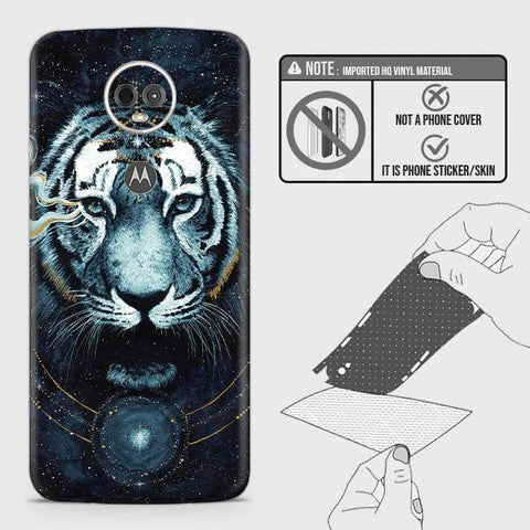 Motorola Moto E5 Plus Back Skin - Design 4 - Vintage Galaxy Tiger Skin Wrap Back Sticker