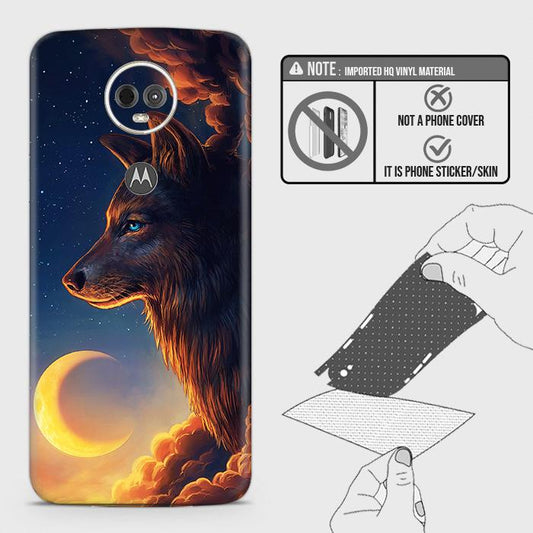 Motorola Moto E5 Plus Back Skin - Design 5 - Mighty Wolf Skin Wrap Back Sticker