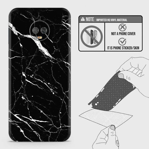 Motorola Moto G6 Plus Back Skin - Design 6 - Trendy Black Marble Skin Wrap Back Sticker