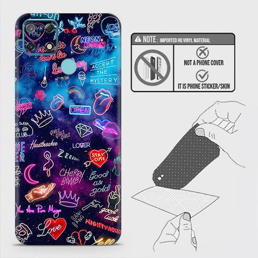Realme Narzo 30A Back Skin - Design 1 - Neon Galaxy Skin Wrap Back Sticker Without Sides