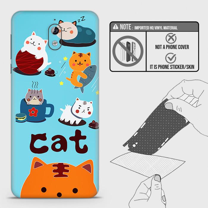 Nokia 3.1 Back Skin - Design 3 - Cute Lazy Cate Skin Wrap Back Sticker