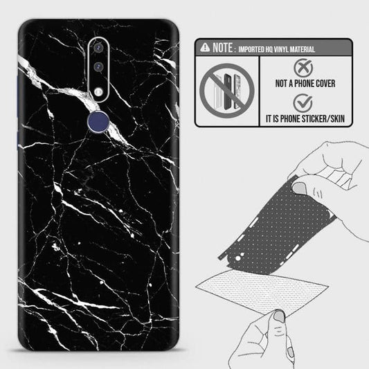 Nokia 3.1 Plus Back Skin - Design 6 - Trendy Black Marble Skin Wrap Back Sticker