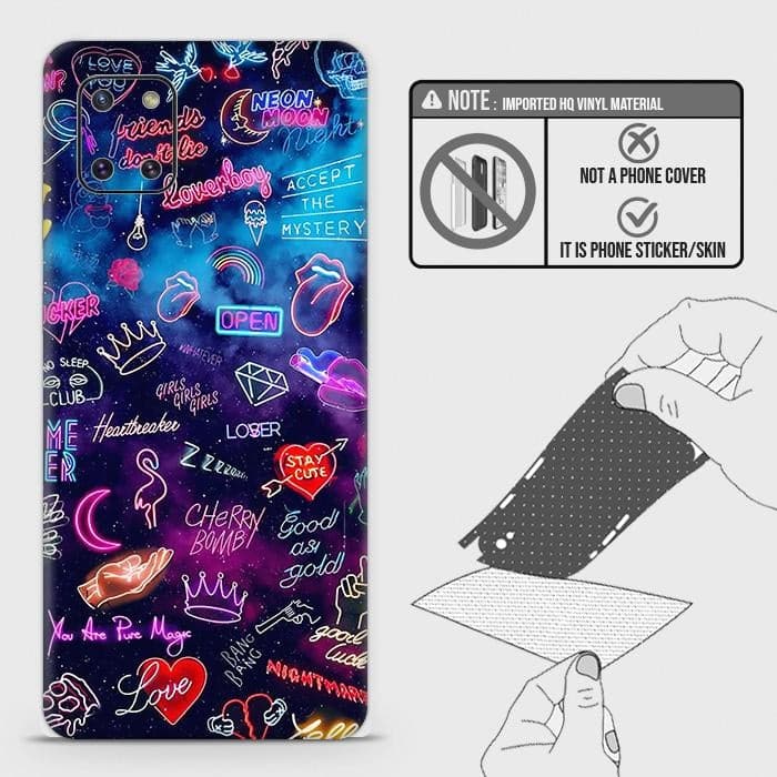 Samsung Galaxy Note 10 Lite Back Skin - Design 1 - Neon Galaxy Skin Wrap Back Sticker