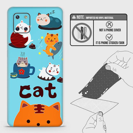 Samsung Galaxy Note 10 Lite Back Skin - Design 3 - Cute Lazy Cate Skin Wrap Back Sticker