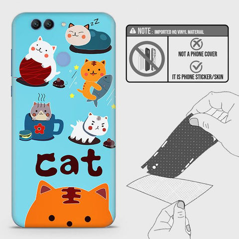 Huawei Nova 2 Plus Back Skin - Design 3 - Cute Lazy Cate Skin Wrap Back Sticker