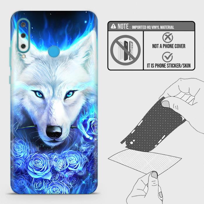 Huawei Nova 4e Back Skin - Design 2 - Vintage Galaxy Wolf Skin Wrap Back Sticker