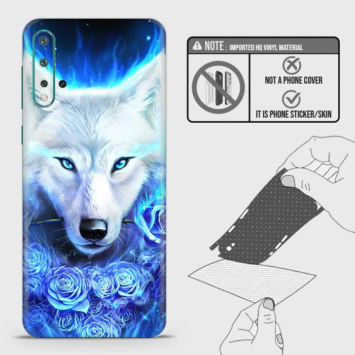 Huawei Nova 5 Back Skin - Design 2 - Vintage Galaxy Wolf Skin Wrap Back Sticker