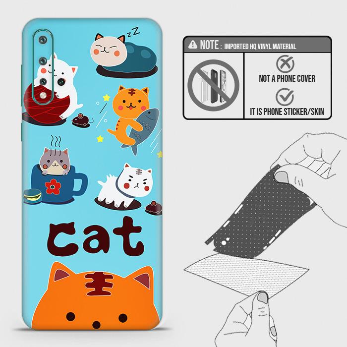 Huawei Nova 5 Back Skin - Design 3 - Cute Lazy Cate Skin Wrap Back Sticker