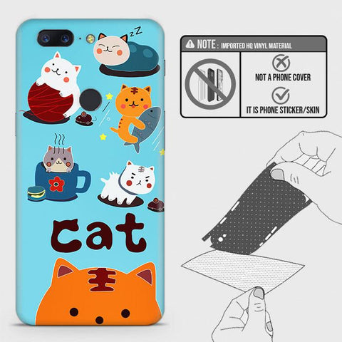 OnePlus 5 Back Skin - Design 3 - Cute Lazy Cate Skin Wrap Back Sticker