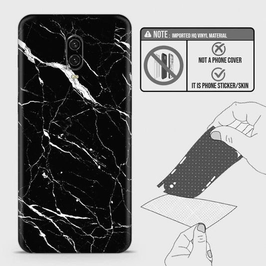 OnePlus 6T Back Skin - Design 6 - Trendy Black Marble Skin Wrap Back Sticker