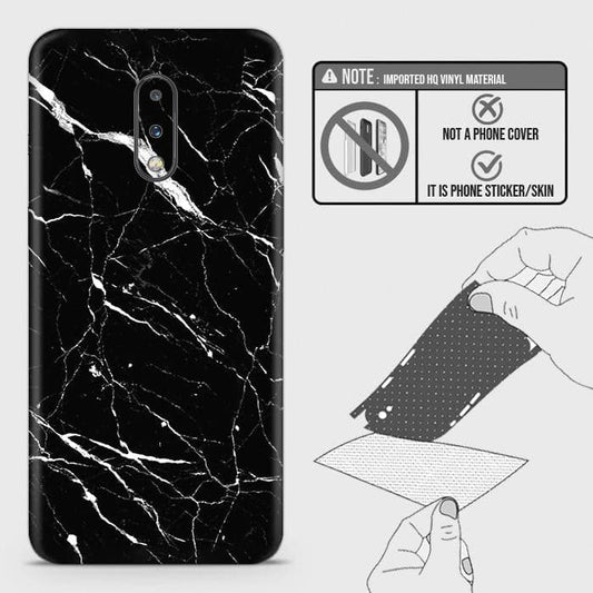 OnePlus 7 Back Skin - Design 6 - Trendy Black Marble Skin Wrap Back Sticker