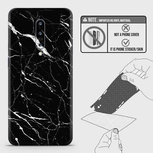 OnePlus 7 Pro Back Skin - Design 6 - Trendy Black Marble Skin Wrap Back Sticker