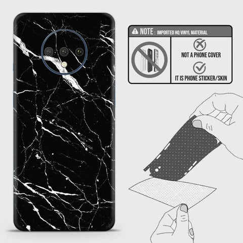 OnePlus 7T Back Skin - Design 6 - Trendy Black Marble Skin Wrap Back Sticker