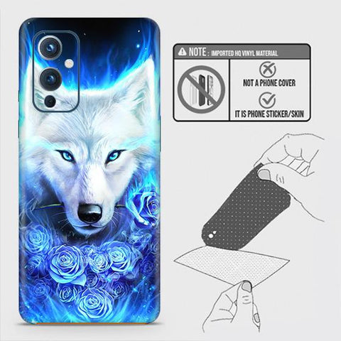 OnePlus 9 Back Skin - Design 2 - Vintage Galaxy Wolf Skin Wrap Back Sticker Without Sides