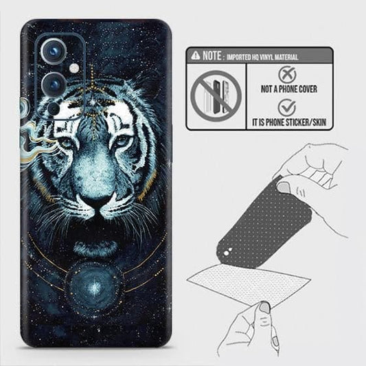 OnePlus 9 Back Skin - Design 4 - Vintage Galaxy Tiger Skin Wrap Back Sticker Without Sides