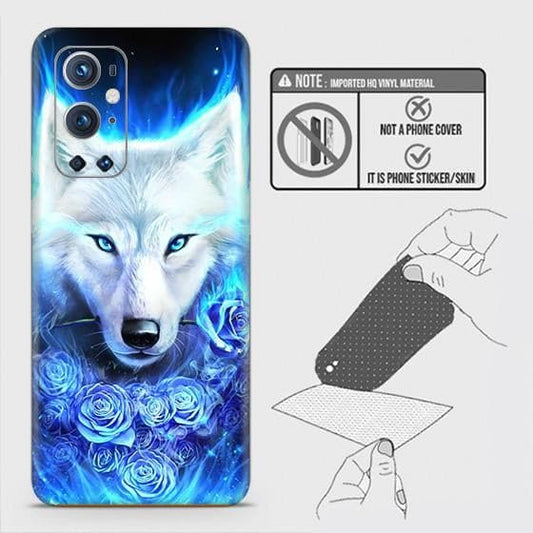 OnePlus 9 Pro Back Skin - Design 2 - Vintage Galaxy Wolf Skin Wrap Back Sticker Without Sides