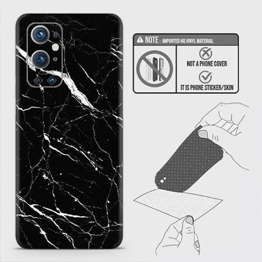 OnePlus 9 Pro Back Skin - Design 6 - Trendy Black Marble Skin Wrap Back Sticker Without Sides