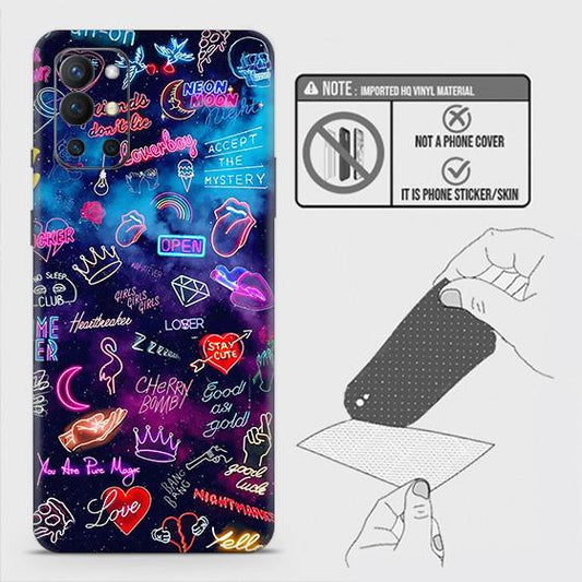 OnePlus 9R Back Skin - Design 1 - Neon Galaxy Skin Wrap Back Sticker Without Sides