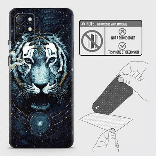 OnePlus 9R Back Skin - Design 4 - Vintage Galaxy Tiger Skin Wrap Back Sticker Without Sides