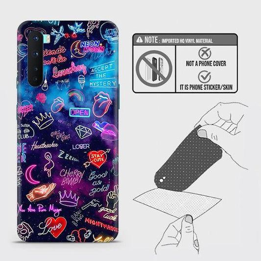 OnePlus Nord Back Skin - Design 1 - Neon Galaxy Skin Wrap Back Sticker Without Sides
