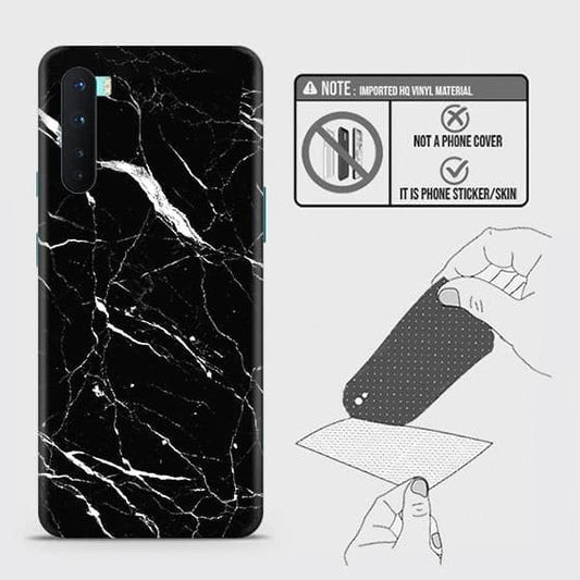 OnePlus Nord Back Skin - Design 6 - Trendy Black Marble Skin Wrap Back Sticker Without Sides