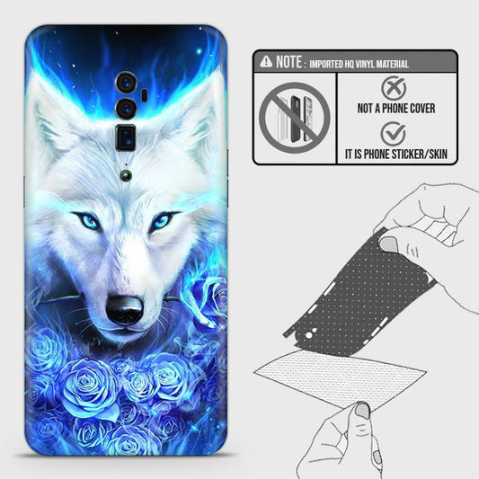 Oppo Reno 10x Zoom Back Skin - Design 2 - Vintage Galaxy Wolf Skin Wrap Back Sticker