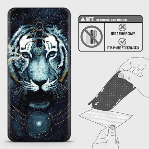 Oppo Reno 10x Zoom Back Skin - Design 4 - Vintage Galaxy Tiger Skin Wrap Back Sticker