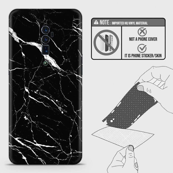 Oppo Reno 10x Zoom Back Skin - Design 6 - Trendy Black Marble Skin Wrap Back Sticker