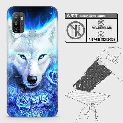 Oppo A53s Back Skin - Design 2 - Vintage Galaxy Wolf Skin Wrap Back Sticker