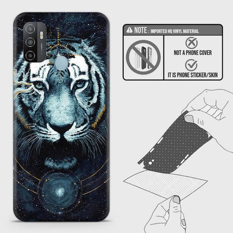 Oppo A53s Back Skin - Design 4 - Vintage Galaxy Tiger Skin Wrap Back Sticker