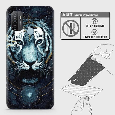Oppo A53 Back Skin - Design 4 - Vintage Galaxy Tiger Skin Wrap Back Sticker