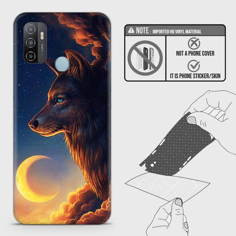 Oppo A53s Back Skin - Design 5 - Mighty Wolf Skin Wrap Back Sticker