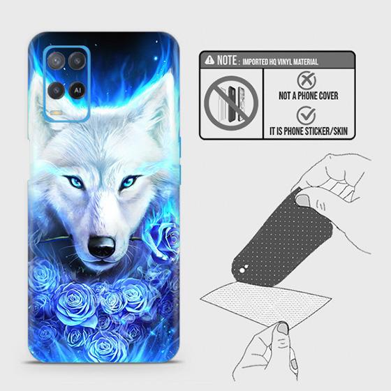 Oppo A54 4G Back Skin - Design 2 - Vintage Galaxy Wolf Skin Wrap Back Sticker Without Sides