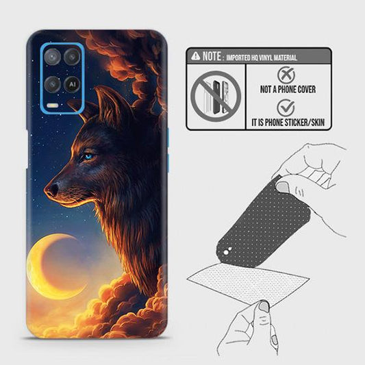 Oppo A54 4G Back Skin - Design 5 - Mighty Wolf Skin Wrap Back Sticker Without Sides