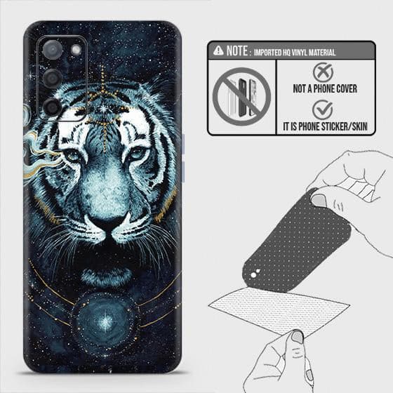 Oppo A55 5G Back Skin - Design 4 - Vintage Galaxy Tiger Skin Wrap Back Sticker