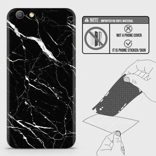Oppo A39 Back Skin - Design 6 - Trendy Black Marble Skin Wrap Back Sticker