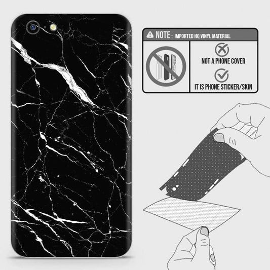 Oppo A71 Back Skin - Design 6 - Trendy Black Marble Skin Wrap Back Sticker