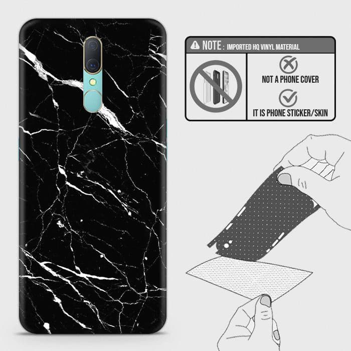 Oppo A9x Back Skin - Design 6 - Trendy Black Marble Skin Wrap Back Sticker