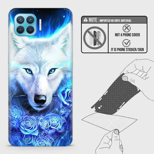 Oppo Reno 4 Lite Back Skin - Design 2 - Vintage Galaxy Wolf Skin Wrap Back Sticker