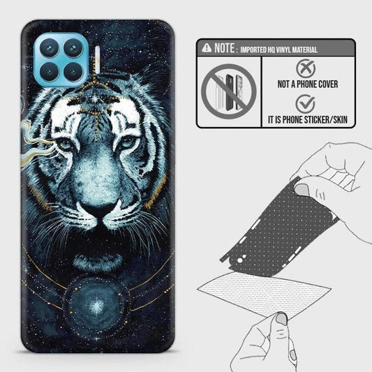Oppo Reno 4 Lite Back Skin - Design 4 - Vintage Galaxy Tiger Skin Wrap Back Sticker
