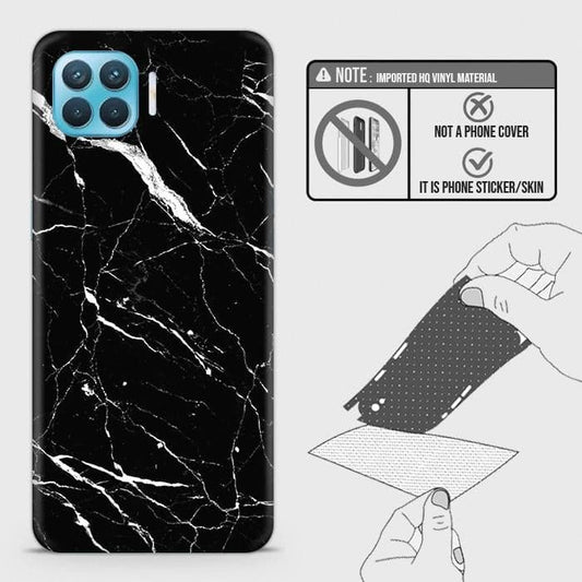 Oppo Reno 4 Lite Back Skin - Design 6 - Trendy Black Marble Skin Wrap Back Sticker