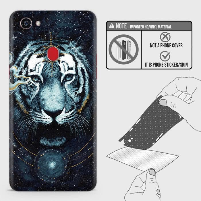 Oppo F7 Back Skin - Design 4 - Vintage Galaxy Tiger Skin Wrap Back Sticker