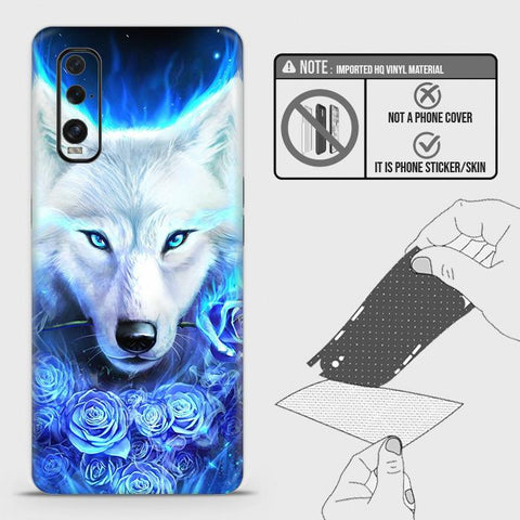 Oppo Find X2 Back Skin - Design 2 - Vintage Galaxy Wolf Skin Wrap Back Sticker