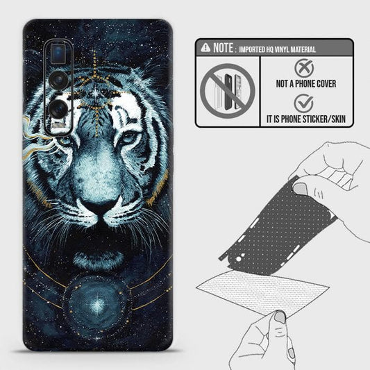 Oppo Find X2 Pro Back Skin - Design 4 - Vintage Galaxy Tiger Skin Wrap Back Sticker
