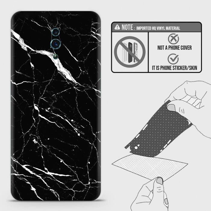 Oppo Reno Back Skin - Design 6 - Trendy Black Marble Skin Wrap Back Sticker