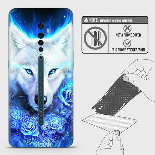 Oppo Reno 2 Back Skin - Design 2 - Vintage Galaxy Wolf Skin Wrap Back Sticker