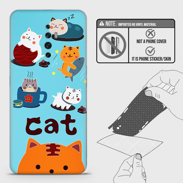 Oppo Reno 2F Back Skin - Design 3 - Cute Lazy Cate Skin Wrap Back Sticker